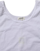 American Vintage White Cotton Round Neck Sleeveless Tank Top