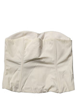 Elisabetta Franchi Off White Strapless Sweetheart Neck Top