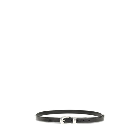 Our Legacy Black Calf Leather Bos Taurus Thin Belt