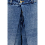 Balmain Blue Cotton Relaxed Fit Jeans