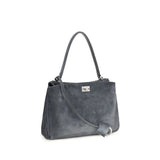 Balenciaga Gray Calf Leather Bos Taurus Shoulder Bag