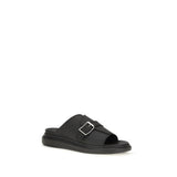 Alexander McQueen Black Calf Leather Bos Taurus Platform Sandals