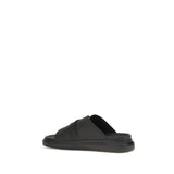 Alexander McQueen Black Calf Leather Bos Taurus Platform Sandals