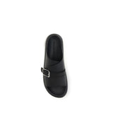 Alexander McQueen Black Calf Leather Bos Taurus Platform Sandals