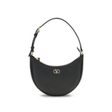 Valentino Garavani Black Calf Leather Bos Taurus Shoulder Bag