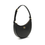 Valentino Garavani Black Calf Leather Bos Taurus Shoulder Bag
