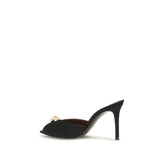 Giuseppe Zanotti Black Calf Leather Bos Taurus Stiletto Heel Sandals