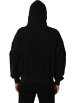 Dolce & Gabbana Black Cotton Milano1984 Print Hoodie Sweater