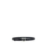 PINKO Black Calf Leather Bos Taurus Regular Belt