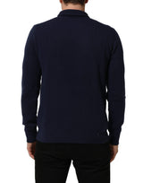 Dolce & Gabbana Blue Wool Knit Turtleneck Pullover Sweater
