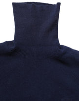 Dolce & Gabbana Blue Wool Knit Turtleneck Pullover Sweater