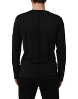 Dolce & Gabbana Dark Blue Cotton Round Neck Pullover Sweater