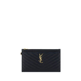 Saint Laurent Black Calf Leather Bos Taurus Wallet