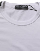 Dolce & Gabbana White Cotton Short Sleeves CrewNeck T-shirt