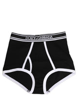 Dolce & Gabbana Black White Logo Waistband Coulotte Panty Underwear