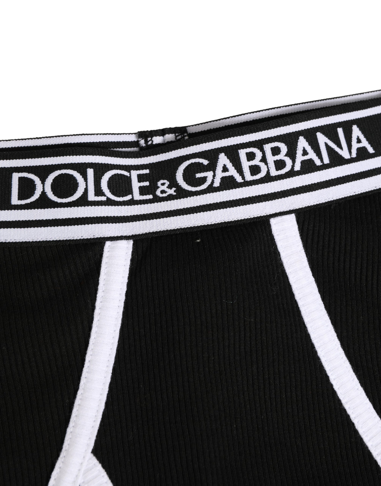 Dolce & Gabbana Black White Logo Waistband Coulotte Panty Underwear
