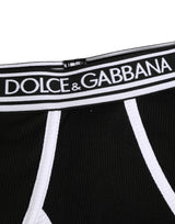 Dolce & Gabbana Black White Logo Waistband Coulotte Panty Underwear