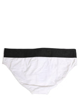 Dolce & Gabbana White Stretch Drawstring Swim Brief Swimwear