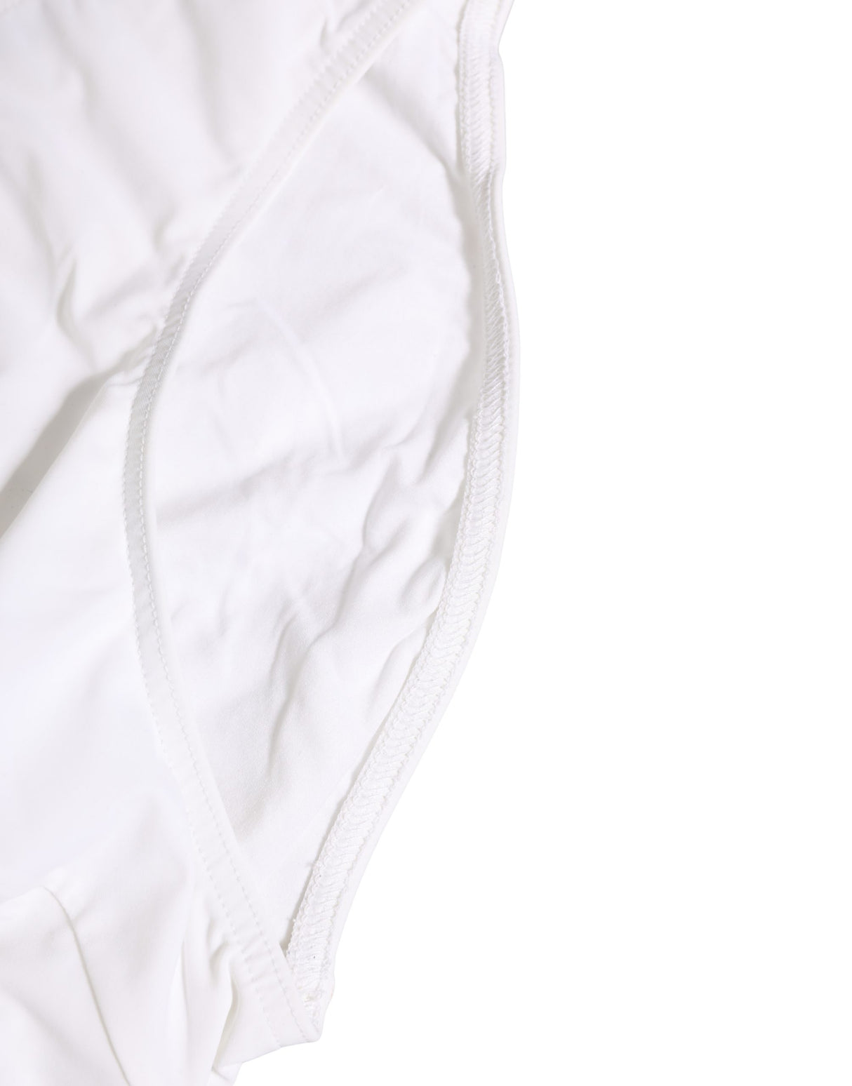 Dolce & Gabbana White Stretch Drawstring Swim Brief Swimwear