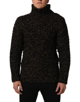 Dolce & Gabbana Brown Wool Knit Turtleneck Pullover Sweater