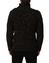 Dolce & Gabbana Brown Wool Knit Turtleneck Pullover Sweater