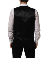 Dolce & Gabbana Black Wool Stretch Waistcoat Formal Vest