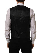 Dolce & Gabbana Black Wool Stretch Waistcoat Formal Dress Vest