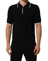 Dolce & Gabbana Black Cotton Collared Short Sleeves Men Polo T-shirt