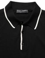 Dolce & Gabbana Black Cotton Collared Short Sleeves Men Polo T-shirt