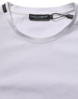 Dolce & Gabbana White Cotton Short Sleeves Crew Neck T-shirt