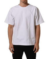 Dolce & Gabbana White Cotton Short Sleeves Crew Neck T-shirt