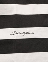 Dolce & Gabbana Black White Stripes Cotton Sleeveless T-shirt