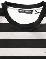 Dolce & Gabbana Black White Stripes Cotton Sleeveless T-shirt
