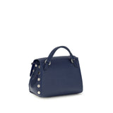 Zanellato Blue Calf Leather Bos Taurus Shoulder Bag