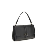 Ferragamo Black Calf Leather Bos Taurus Shoulder Bag