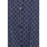 Gucci Blue Cotton Full-Length Jacket