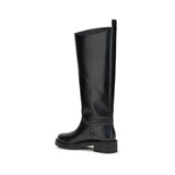 Stuart Weitzman Black Calf Leather Bos Taurus Flat Boots