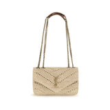 Saint Laurent Beige Raffia Shoulder Bag