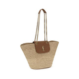 Saint Laurent Beige Raffia Shoulder Bag