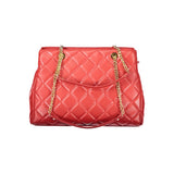 Mario Valentino Rosso Polyurethane Women's Bag with Chain and Zip Closure