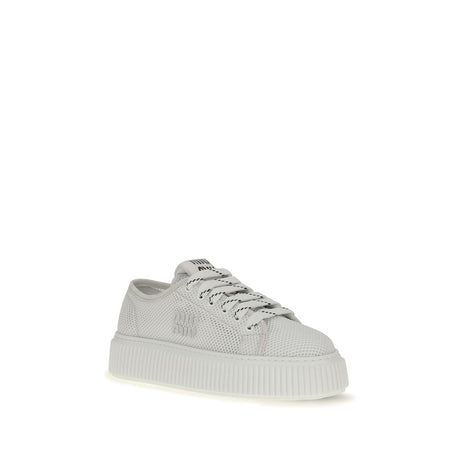 Miu Miu White Polyamide Platform Sneakers