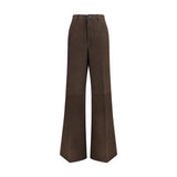 Rick Owens Brown Calf Leather Bos Taurus Casual Pants