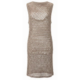 Malo Beige Cotton Women Dress