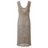 Malo Beige Cotton Women Dress