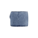 Magda Butrym Blue Cotton Mini Skirt
