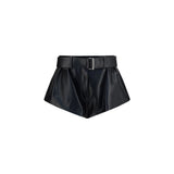 Magda Butrym Black Lambskin Bermuda Shorts