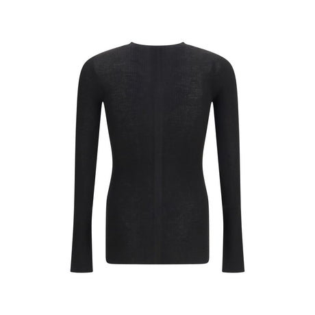 Rick Owens Black Wool Oves Aries Sweatshirt
