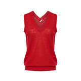 Malo Red Linen Women Tank