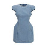 Magda Butrym Blue Cotton Casual Dress