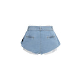 Magda Butrym Blue Cotton Bermuda Shorts
